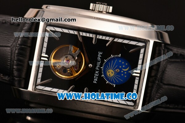 Patek Philippe Gondolo Asia Manual Winding Steel Case with Black Dial and Stick Markers - Click Image to Close
